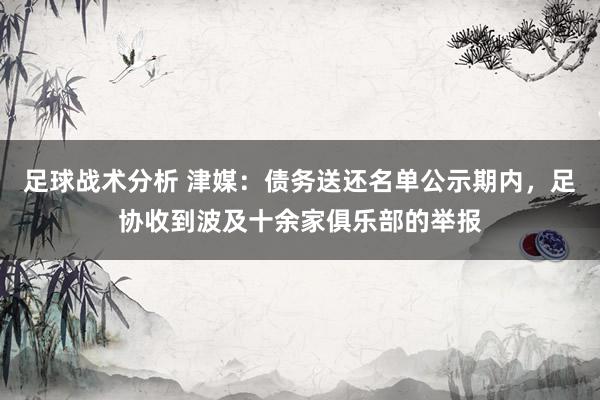 足球战术分析 津媒：债务送还名单公示期内，足协收到波及十余家俱乐部的举报