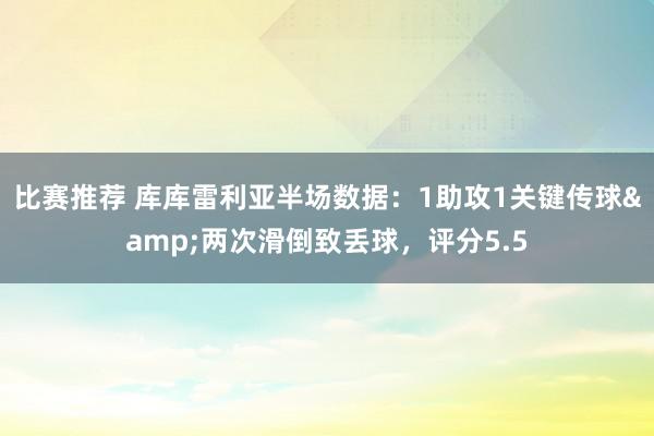 比赛推荐 库库雷利亚半场数据：1助攻1关键传球&两次滑倒致丢球，评分5.5